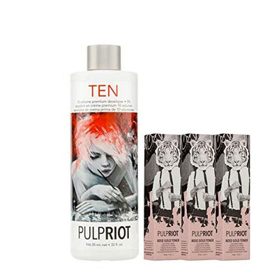 Combo Superior Scalp Developer Ten Vol and 3 x Toner Rose Gold-Salonbar