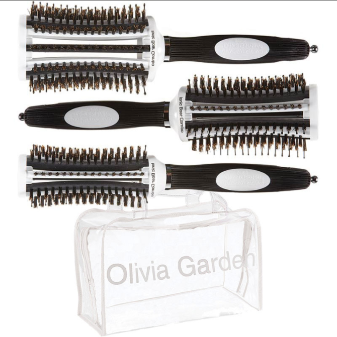 ThermoActive Ionic Boar Combo Vented Round 3 Brush Bag Set-Salonbar