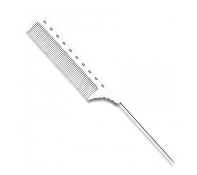 Extra Long Tail Comb Fine Teeth-White-Salonbar