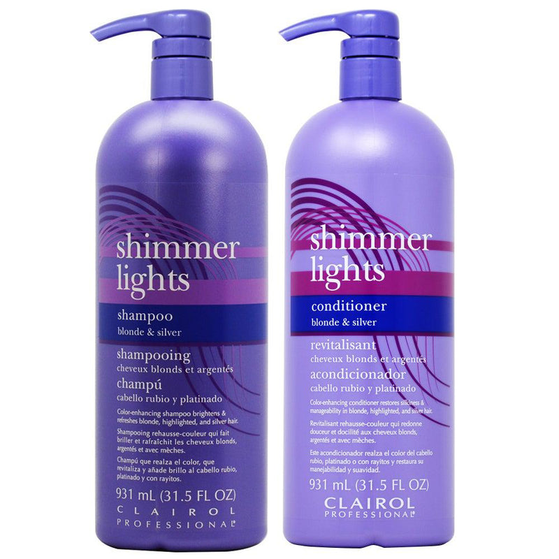Clairol Shimmer Lights shampoo & Conditioner DUO 31.5oz-Salonbar