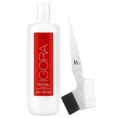 Igora Royal 6% 20 Volume Developer 1 Liter , Tint Brush/Comb-Salonbar