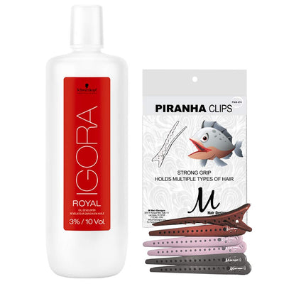 Igora Royal 3% 10 Volume Developer Liter Piranha Hair Clips-Salonbar