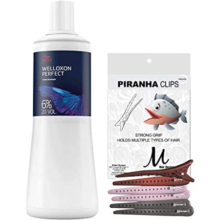Wella Welloxon Perfect 6% 20 Volume Creme Developer 1 Liter , Designs Piranha Hair Clips-Salonbar