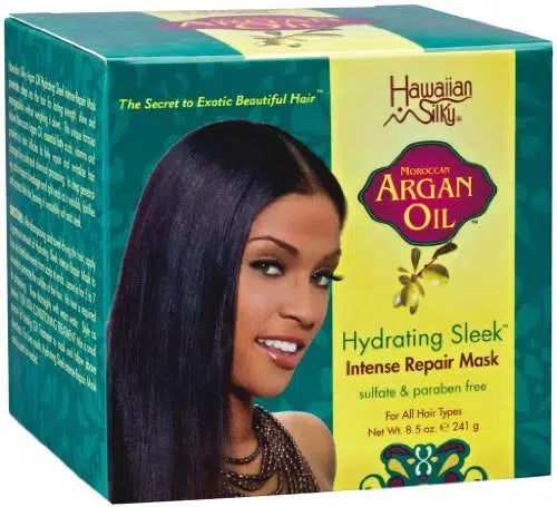 Hawaiian Silky Argan Oil Hydrating Sleek Intense Repair Mask 8.5oz-Salonbar