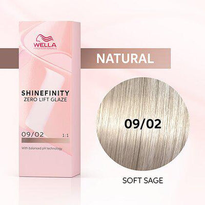 Shinefinity Zero Lift Glaze 09/02 Very Light Blonde Natural Matte (Soft Sage)-Salonbar