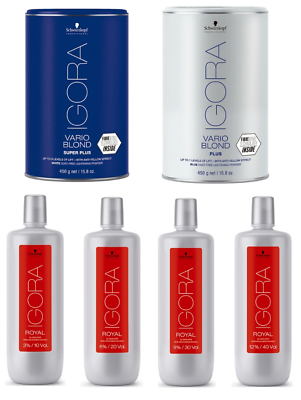Schwarzkopf IGORA Vario Blond Bleach Powder, 2 Piece IGORA Developer 3% 6% 9% 12% Liter-Salonbar
