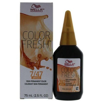Color Fresh Warm 7/47 Medium Blonde/Red Brown Hair Color-Salonbar